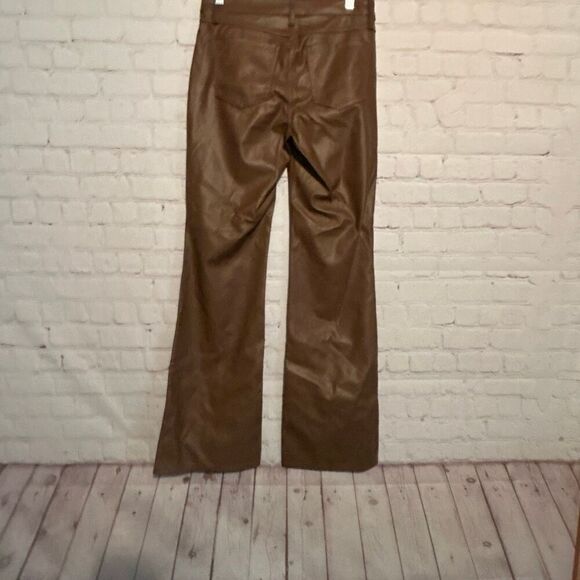Wild Fable Faux Leather Pants – Size 0 – Brown – Flare Leg - Picture 2 of 2